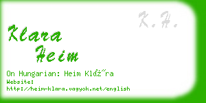 klara heim business card